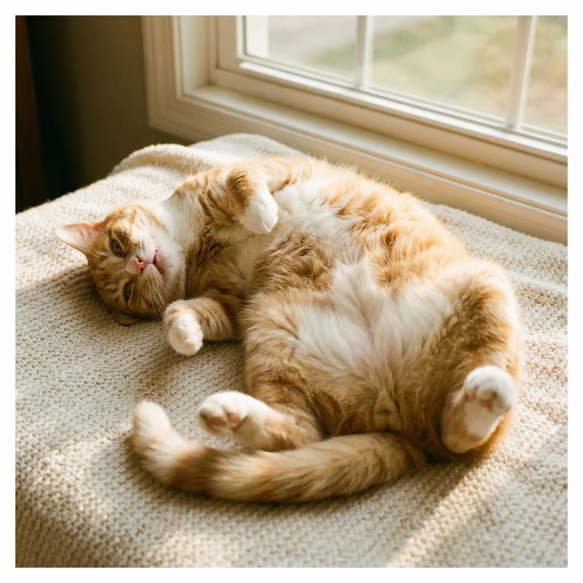 猫咪仰躺露出肚皮 - 导火线国语